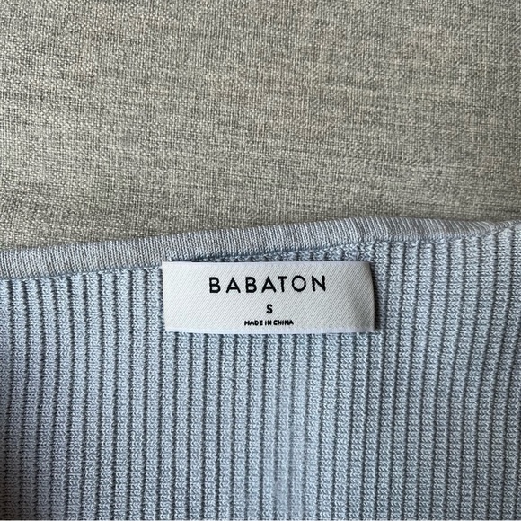 ARITZIA | Babaton Sculpt Knit One-Shoulder Dress in Cement Blue S - Picture 11 of 14